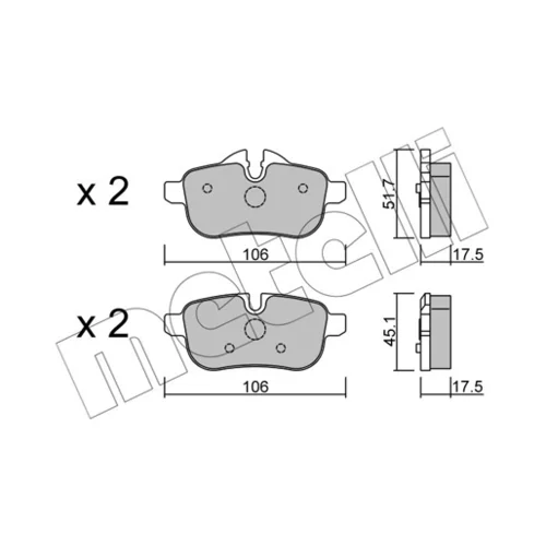 Sada brzdových platničiek kotúčovej brzdy METELLI 22-0919-0 - obr. 1