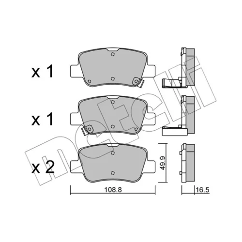 Sada brzdových platničiek kotúčovej brzdy METELLI 22-0881-0 - obr. 1