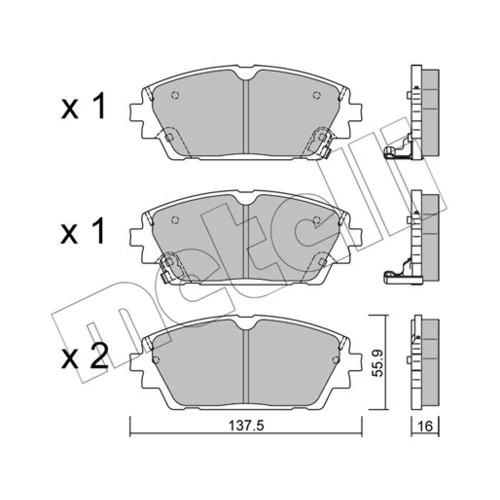 Sada brzdových platničiek kotúčovej brzdy METELLI 22-1237-0 - obr. 1
