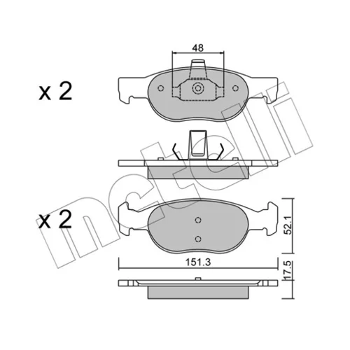 Sada brzdových platničiek kotúčovej brzdy METELLI 22-0079-2 - obr. 1