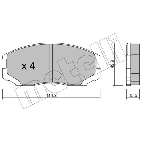 Sada brzdových platničiek kotúčovej brzdy METELLI 22-0221-0 - obr. 1