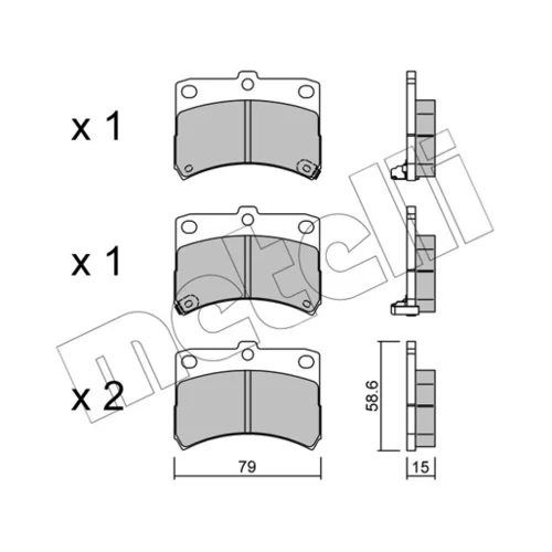 Sada brzdových platničiek kotúčovej brzdy METELLI 22-0459-0 - obr. 1