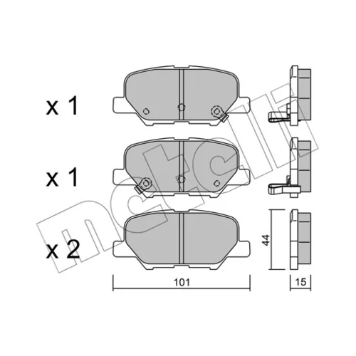 Sada brzdových platničiek kotúčovej brzdy METELLI 22-0995-0 - obr. 1