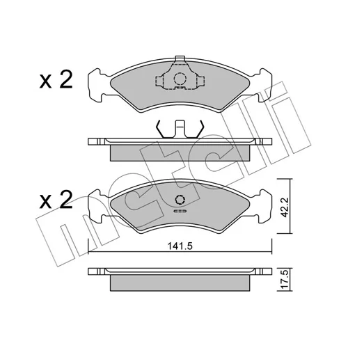 Sada brzdových platničiek kotúčovej brzdy METELLI 22-0043-0