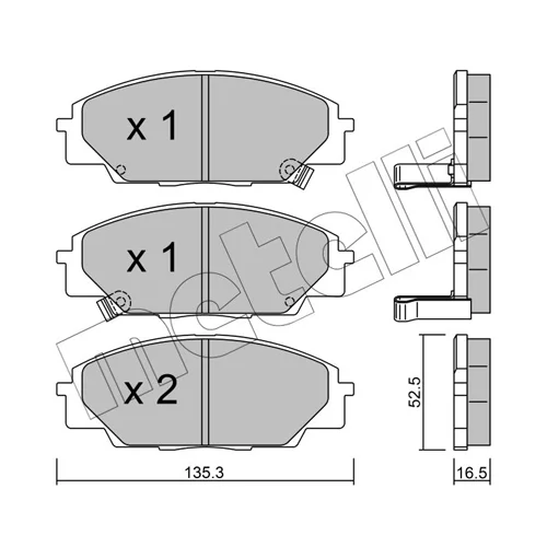 Sada brzdových platničiek kotúčovej brzdy METELLI 22-0435-0