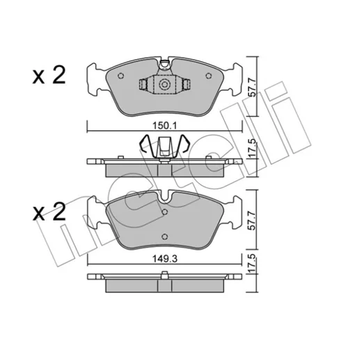 Sada brzdových platničiek kotúčovej brzdy METELLI 22-0640-0 - obr. 1