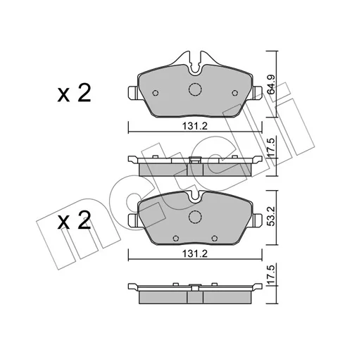 Sada brzdových platničiek kotúčovej brzdy METELLI 22-0664-0