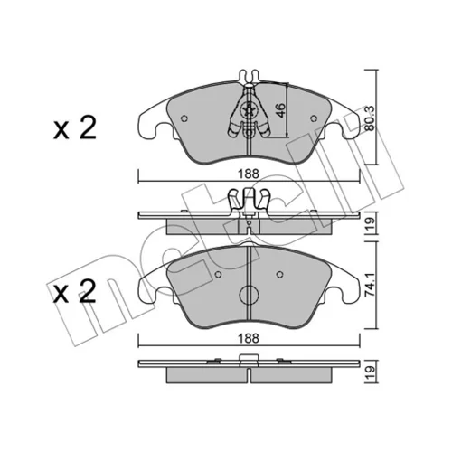 Sada brzdových platničiek kotúčovej brzdy METELLI 22-0775-2 - obr. 1
