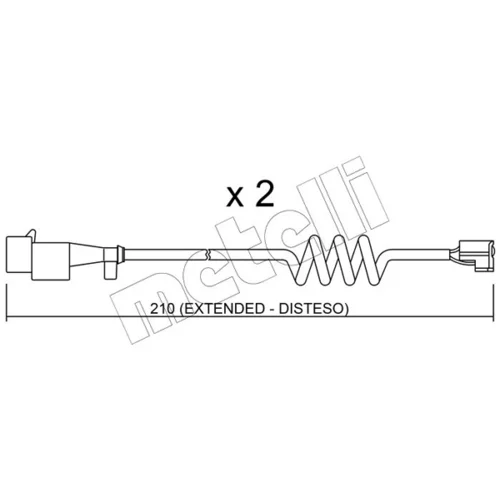 Výstražný kontakt opotrebenia brzdového obloženia METELLI SU.226K