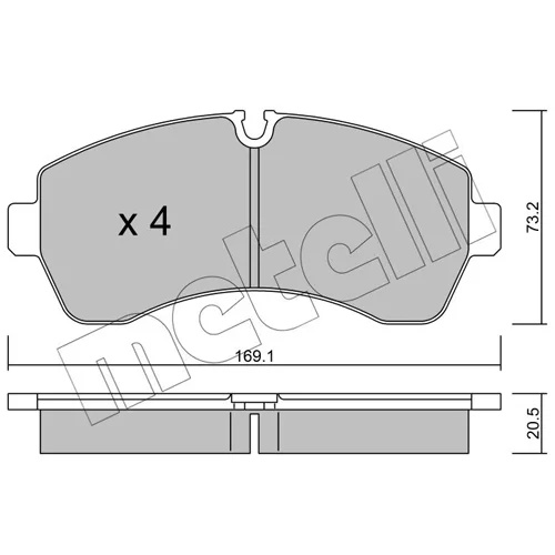 Sada brzdových platničiek kotúčovej brzdy METELLI 22-0673-0