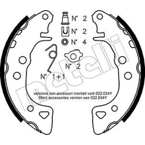 Sada brzdových čeľustí METELLI 53-0021K