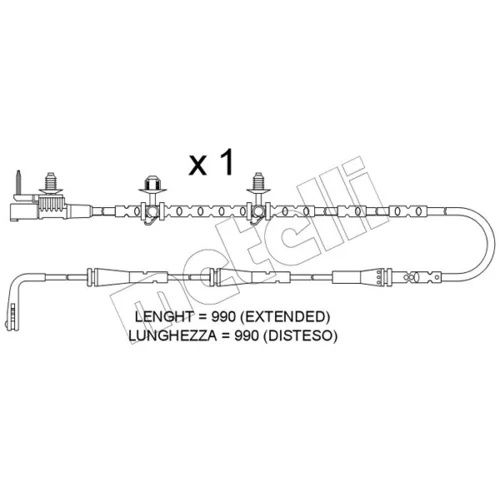 Výstražný kontakt opotrebenia brzdového obloženia METELLI SU.406