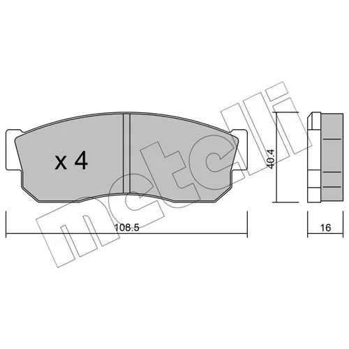 Sada brzdových platničiek kotúčovej brzdy METELLI 22-0202-1