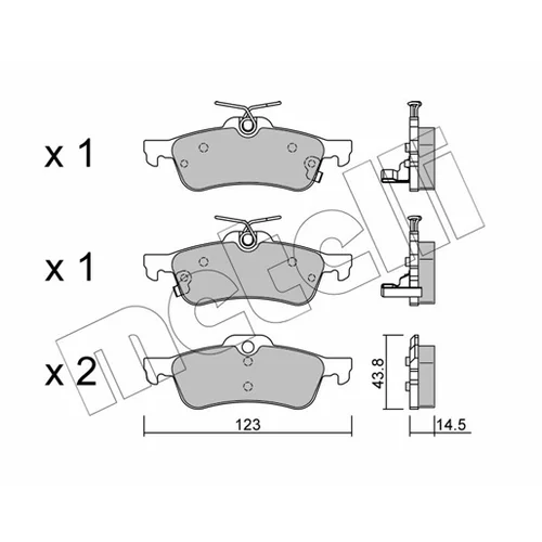 Sada brzdových platničiek kotúčovej brzdy METELLI 22-0556-1 - obr. 1