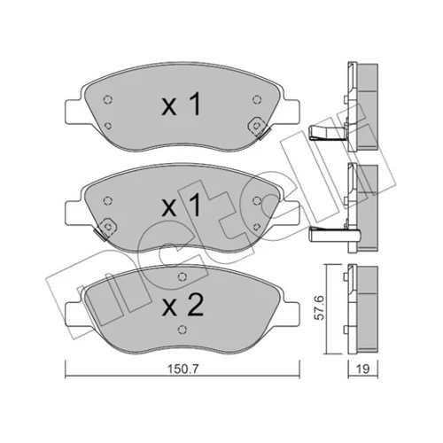 Sada brzdových platničiek kotúčovej brzdy METELLI 22-0577-2 - obr. 1