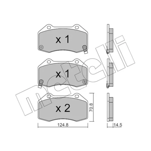 Sada brzdových platničiek kotúčovej brzdy METELLI 22-0651-3 - obr. 1