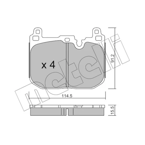 Sada brzdových platničiek kotúčovej brzdy METELLI 22-1015-4 - obr. 1