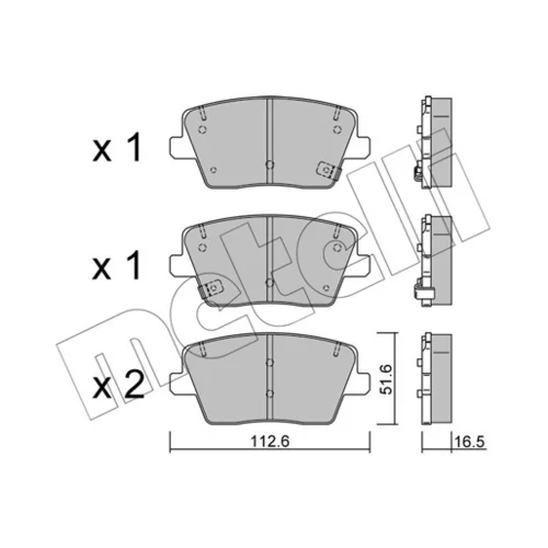 Sada brzdových platničiek kotúčovej brzdy METELLI 22-1242-0 - obr. 1