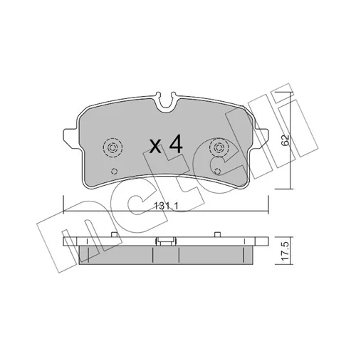 Sada brzdových platničiek kotúčovej brzdy METELLI 22-1261-0