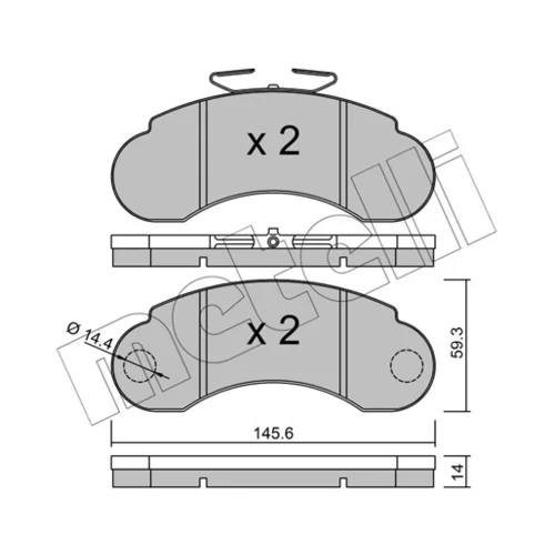 Sada brzdových platničiek kotúčovej brzdy METELLI 22-0055-0 - obr. 1