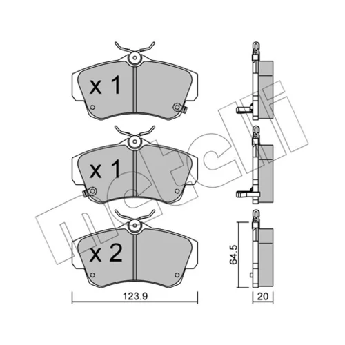 Sada brzdových platničiek kotúčovej brzdy METELLI 22-0521-0 - obr. 1