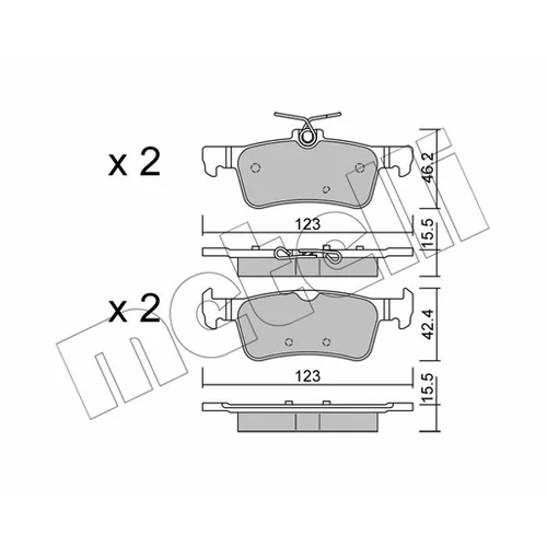 Sada brzdových platničiek kotúčovej brzdy METELLI 22-1042-0 - obr. 1