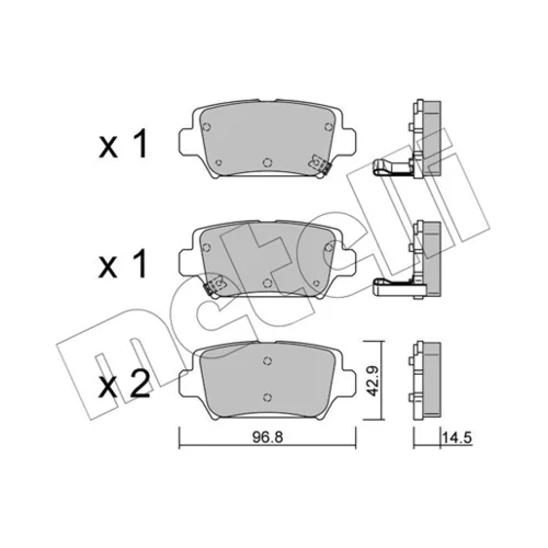 Sada brzdových platničiek kotúčovej brzdy METELLI 22-1240-0 - obr. 1