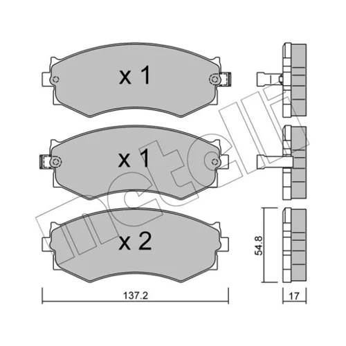 Sada brzdových platničiek kotúčovej brzdy METELLI 22-0190-1 - obr. 1