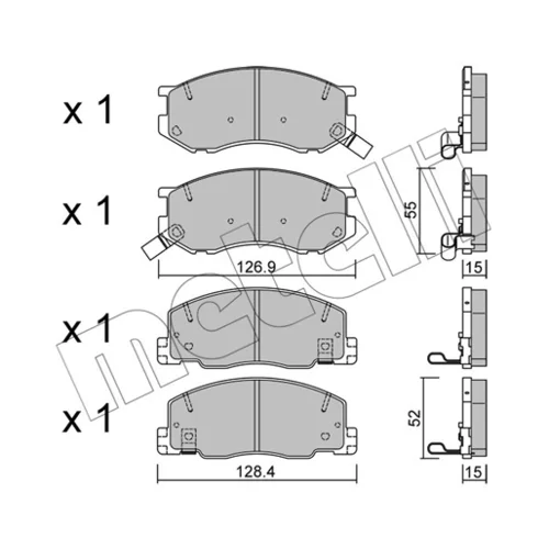 Sada brzdových platničiek kotúčovej brzdy METELLI 22-0456-0 - obr. 1