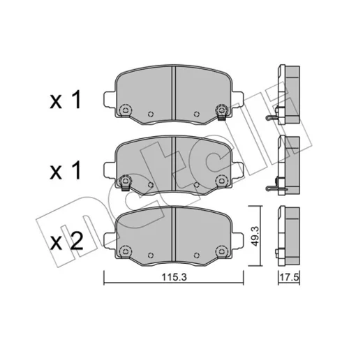 Sada brzdových platničiek kotúčovej brzdy METELLI 22-1002-1 - obr. 1