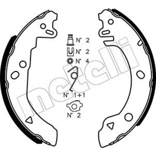Sada brzdových čeľustí METELLI 53-0118K