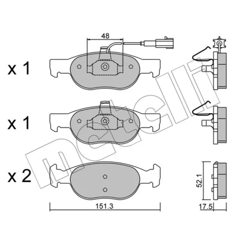 Sada brzdových platničiek kotúčovej brzdy METELLI 22-0079-0 - obr. 1