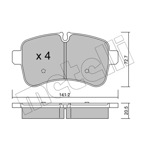 Sada brzdových platničiek kotúčovej brzdy METELLI 22-0711-0