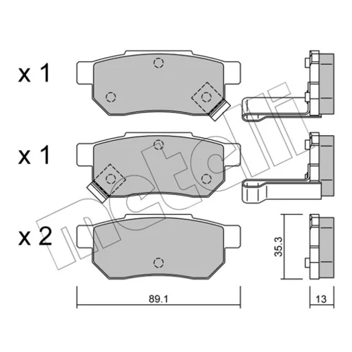 Sada brzdových platničiek kotúčovej brzdy METELLI 22-0170-1 - obr. 1