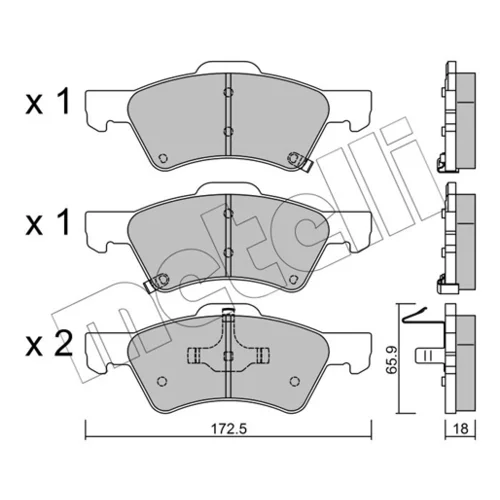 Sada brzdových platničiek kotúčovej brzdy METELLI 22-0623-0 - obr. 1