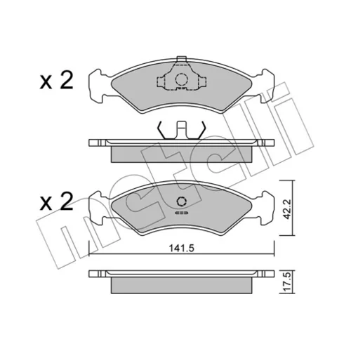 Sada brzdových platničiek kotúčovej brzdy METELLI 22-0043-0 - obr. 1