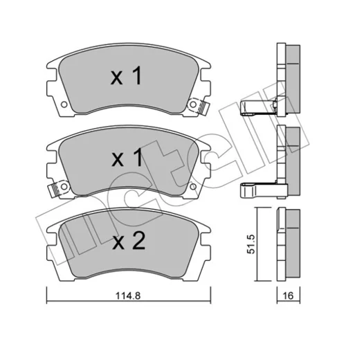 Sada brzdových platničiek kotúčovej brzdy METELLI 22-0487-0 - obr. 1
