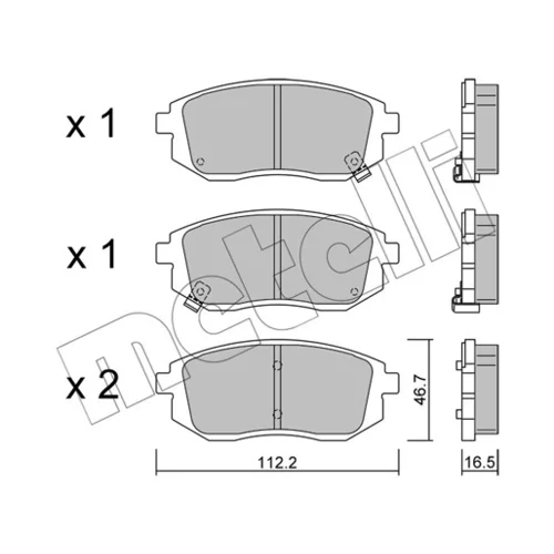 Sada brzdových platničiek kotúčovej brzdy METELLI 22-1353-0 - obr. 1