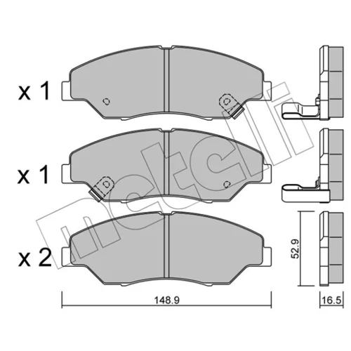 Sada brzdových platničiek kotúčovej brzdy METELLI 22-0376-0 - obr. 1