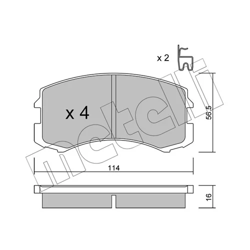 Sada brzdových platničiek kotúčovej brzdy METELLI 22-0736-0