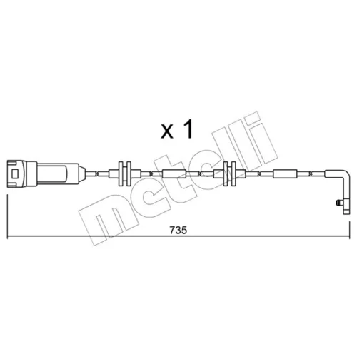 Výstražný kontakt opotrebenia brzdového obloženia METELLI SU.144