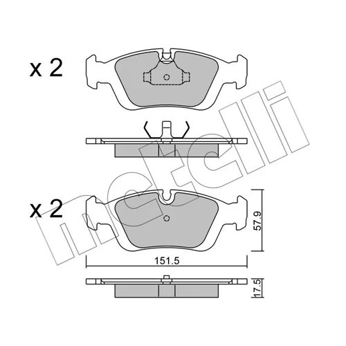 Sada brzdových platničiek kotúčovej brzdy METELLI 22-0124-0