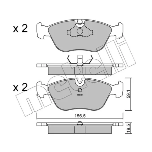 Sada brzdových platničiek kotúčovej brzdy METELLI 22-0182-0 - obr. 1