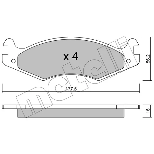 Sada brzdových platničiek kotúčovej brzdy METELLI 22-0133-0