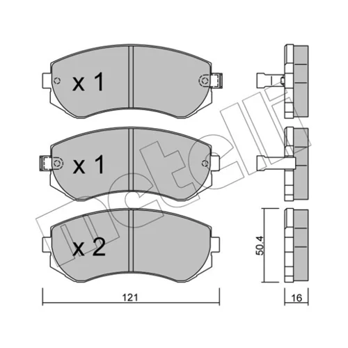 Sada brzdových platničiek kotúčovej brzdy METELLI 22-0304-0 - obr. 1