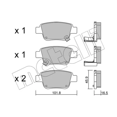 Sada brzdových platničiek kotúčovej brzdy METELLI 22-0451-0 - obr. 1