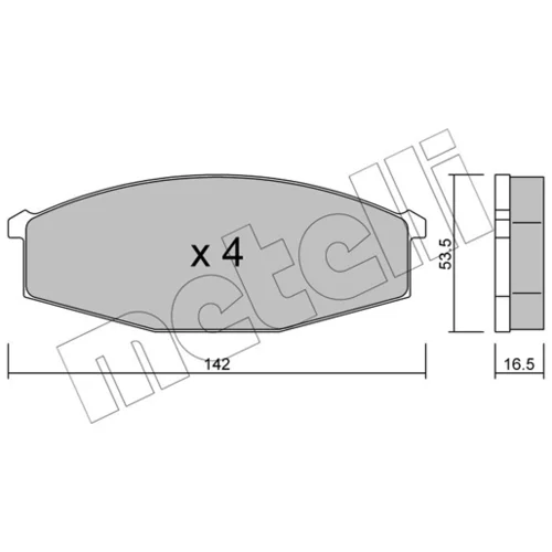 Sada brzdových platničiek kotúčovej brzdy METELLI 22-0110-0 - obr. 1