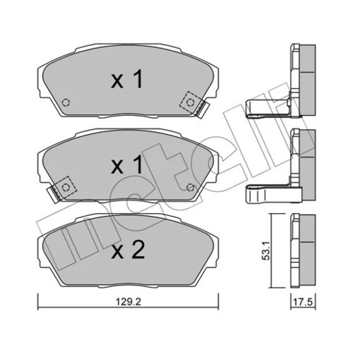 Sada brzdových platničiek kotúčovej brzdy METELLI 22-0171-0 - obr. 1