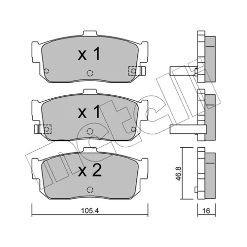 Sada brzdových platničiek kotúčovej brzdy METELLI 22-0193-1 - obr. 1