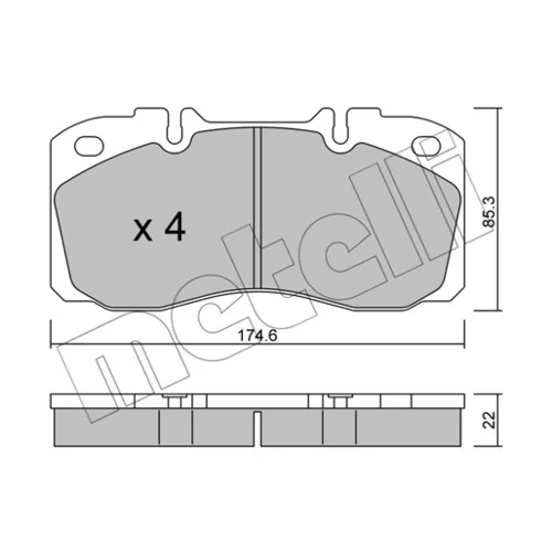 Sada brzdových platničiek kotúčovej brzdy METELLI 22-0268-0 - obr. 1